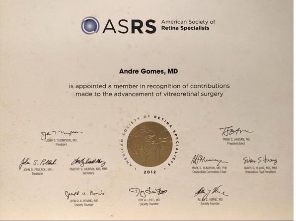 Member — contribuições à cirurgia vitreorretiniana — American Society of Retina Specialists (ASRS), 2012